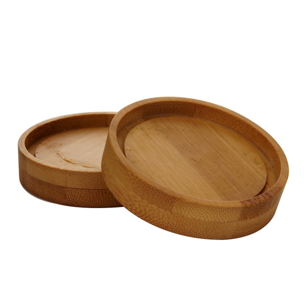 Handmade Double Wall Glass Tea Cup with Wood Tray